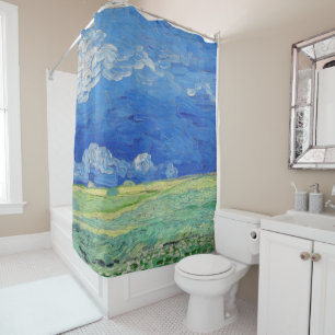 Rideaux De Douche Vincent van Gogh - Champs de blé sous des nuages o