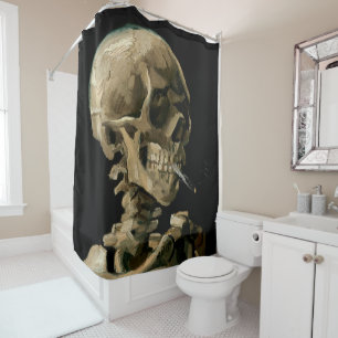 Rideaux De Douche Vincent van Gogh - Crâne avec cigarette allumée