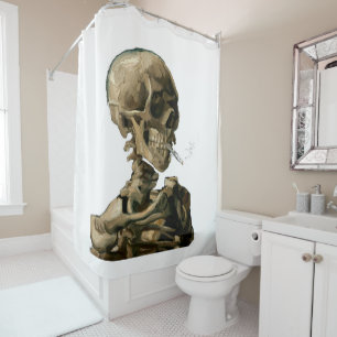 Rideaux De Douche Vincent van Gogh - Crâne avec cigarette allumée
