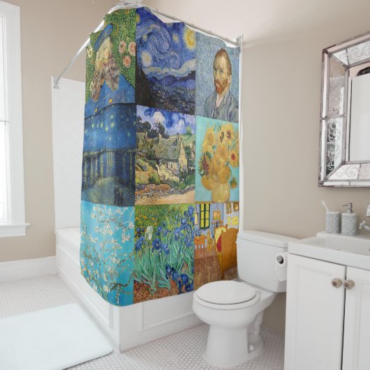 Rideaux De Douche Vincent Van Gogh - Masterpieces Patchwork (En situation)