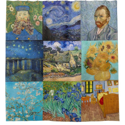 Rideaux De Douche Vincent Van Gogh - Masterpieces Patchwork (Devant)