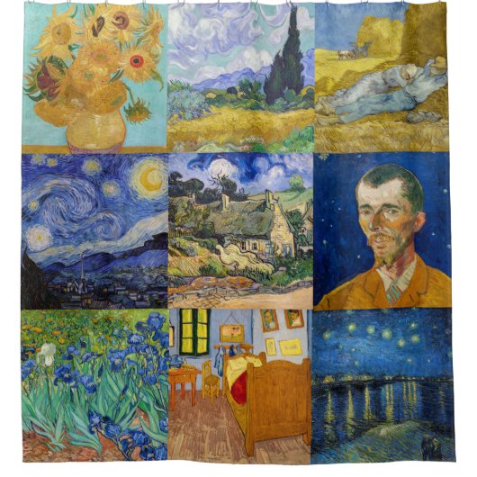 Rideaux De Douche Vincent Van Gogh - Masterpieces Patchwork (Devant)