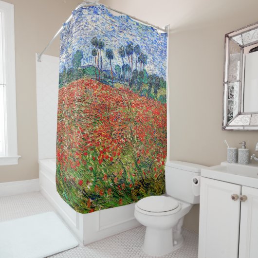 Rideaux De Douche Vincent van Gogh - Poppy Field (En situation)
