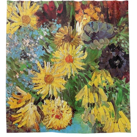Rideaux De Douche Vincent Van Gogh - Vase Avec Marguerites Et Anémon (Devant)
