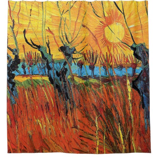 Rideaux De Douche Vincent Van Gogh - Wilers Au Coucher Du Soleil Art (Devant)