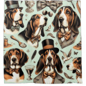 Rideaux De Douche Vintage Basset Hound sans joint (Devant)