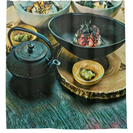Rideaux De Douche Vintage cadeau sushi (Devant)