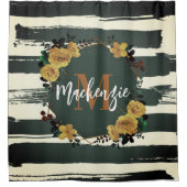 Rideaux De Douche Vintage cadre floral (Devant)