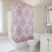 Rideaux De Douche Vintage classique pourpre Damask (En situation)