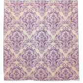 Rideaux De Douche Vintage classique pourpre Damask (Devant)