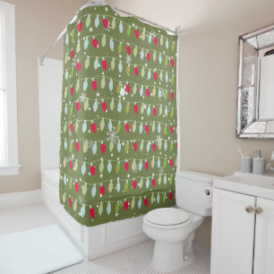 Rideaux De Douche Vintage classique Vacances Motif-Fêtes de Noël Lum
