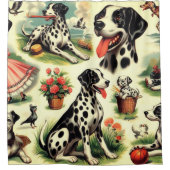 Rideaux De Douche Vintage Cute Dalmatien sans joint (Devant)