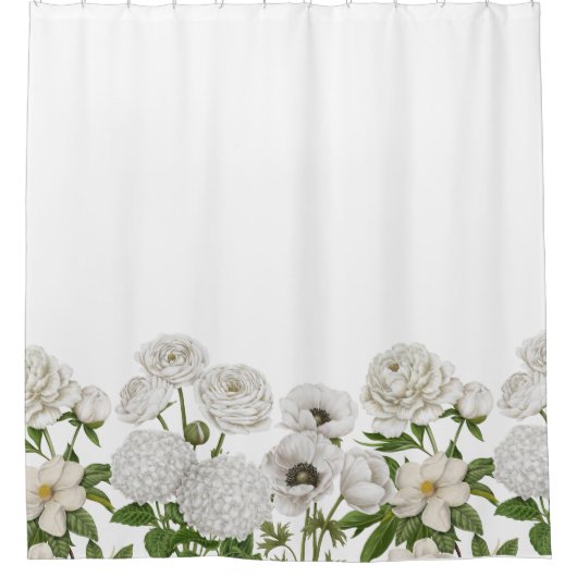 Rideaux De Douche Vintage Farmhouse white flower (Devant)