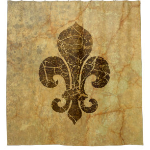 Rideaux De Douche Vintage Fleur De Lis