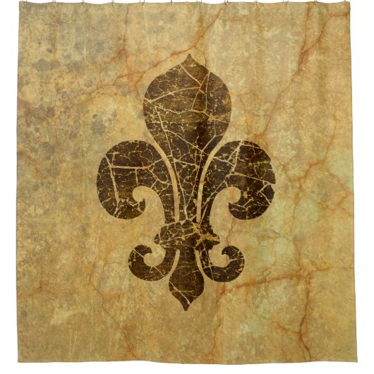 Rideaux De Douche Vintage Fleur De Lis (Devant)