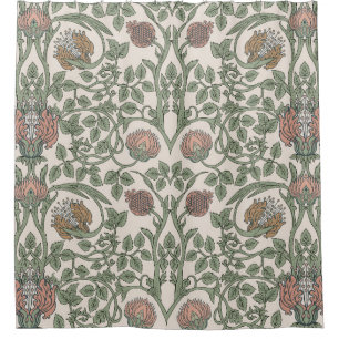 Rideaux De Douche Vintage floral enchanté : papiers peints rétro.