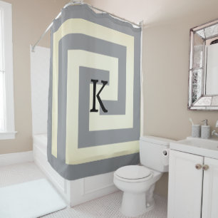 Rideaux De Douche Vintage Grec Gris Gris Gris Motifs