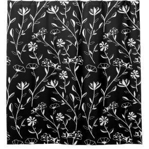 Rideaux De Douche Vintage motif floral de Contour sans joint. Dessin