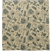 Rideaux De Douche Vintage Motif tropical (Devant)
