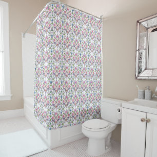 Rideaux De Douche Vintage Pastel Botanique Motif - Retro Floral