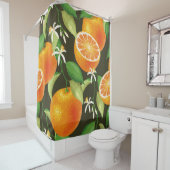 Rideaux De Douche Vintage pattern with orange (En situation)