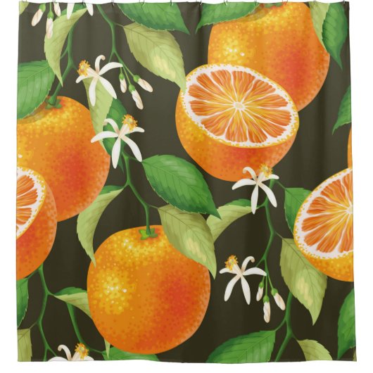 Rideaux De Douche Vintage pattern with orange (Devant)