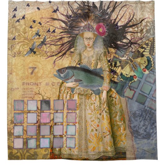 Rideaux De Douche Vintage Pisces femme gothique classique (Devant)