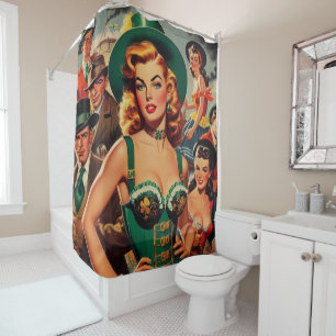 Rideaux De Douche Vintage St. Patrick's Day Pin Up