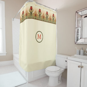 Rideaux De Douche Vintage style Mission Rouge Tulip Frieze