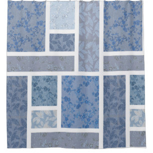 Rideaux De Douche Vintage surface de la côte marine bleu indigo