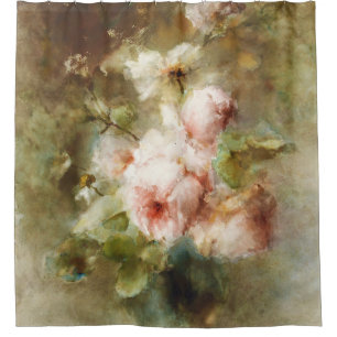 Rideaux De Douche Vintage Un vase avec des roses Margaretha Roosenbo