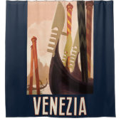 Rideaux De Douche Vintage Venice Italie Gondola Travel (Devant)