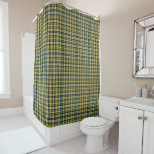 Rideaux De Douche Vintage vert orange St Patrick plaid motif
