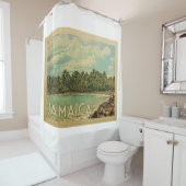 Rideaux De Douche Vintage voyage tropical de Jamaïque (En situation)