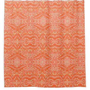 Rideaux De Douche Vintage William Morris motif Floral blanc orange