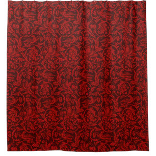 Rideaux De Douche Vintage William Morris Oiseaux rouges Fruits de fe