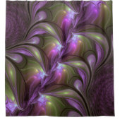Rideaux De Douche Violet Abstrait violet violet kaki fractal (Devant)