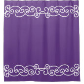 Rideaux De Douche Violet avec rouleaux blancs (Devant)