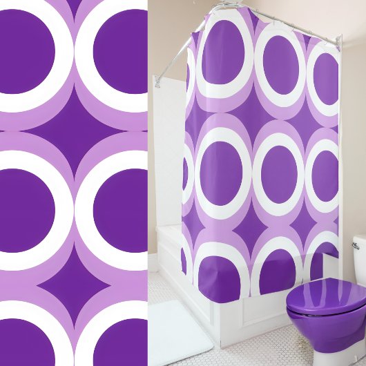 Rideaux De Douche Violet et blanc