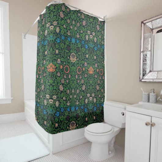 Rideaux De Douche Violet et Columbine, William Morris (En situation)
