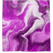 Rideaux De Douche Violet et Marbre blanc Fluide Art (Devant)