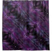 Rideaux De Douche Violet foncé violet pourpre Abstraite plumes textu (Devant)