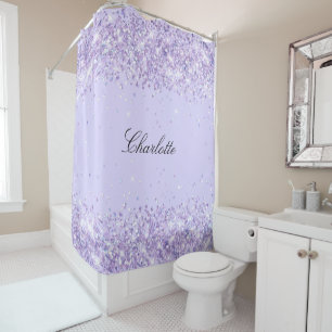 Rideaux De Douche Violet lavande parties scintillant nom de poussièr