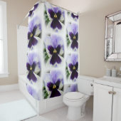 Rideaux De Douche violet profond sur blanc (En situation)