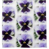 Rideaux De Douche violet profond sur blanc (Devant)