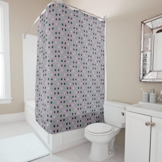 Rideaux De Douche Violet, Turquoise et vert (En situation)