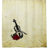 Rideaux De Douche Violon et antiquité Rose (Devant)