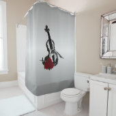 Rideaux De Douche Violon et argent Rose (En situation)