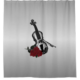 Rideaux De Douche Violon et argent Rose