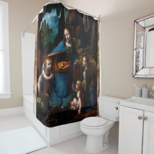 Rideaux De Douche Virgin Of The Rocks by Léonard de Vinci